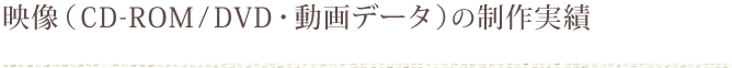 映像（CD-ROM/DVD・動画データ）の制作実績