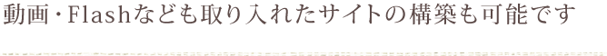 動画・Flashなども取り入れたサイトの構築も可能です